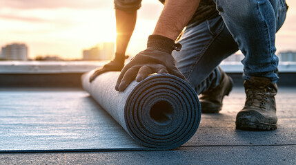 Flat roof membrane installation